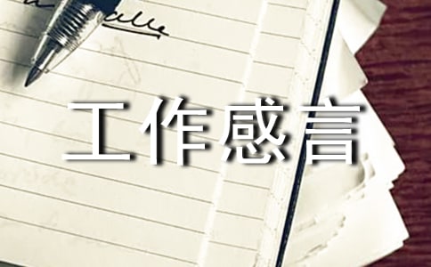 个人工作感言9篇