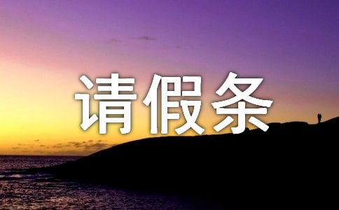 个人请假条(集锦15篇)